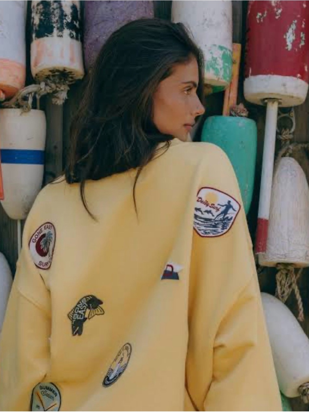 Daily Drills HEAVYWEIGHT OVERSIZED OUT EAST CREW XS/S  NWT SUNNY YELLOW